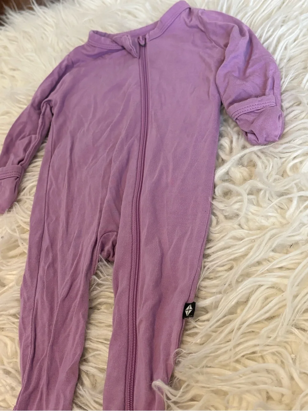 Kyte Baby Solid Dusty Lavender Bamboo Zipper Footie Sleeper 0-3M